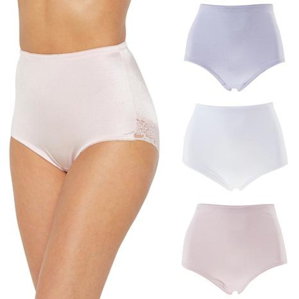 Rhonda Shear 3PK High Waist Lace Trim Panties S